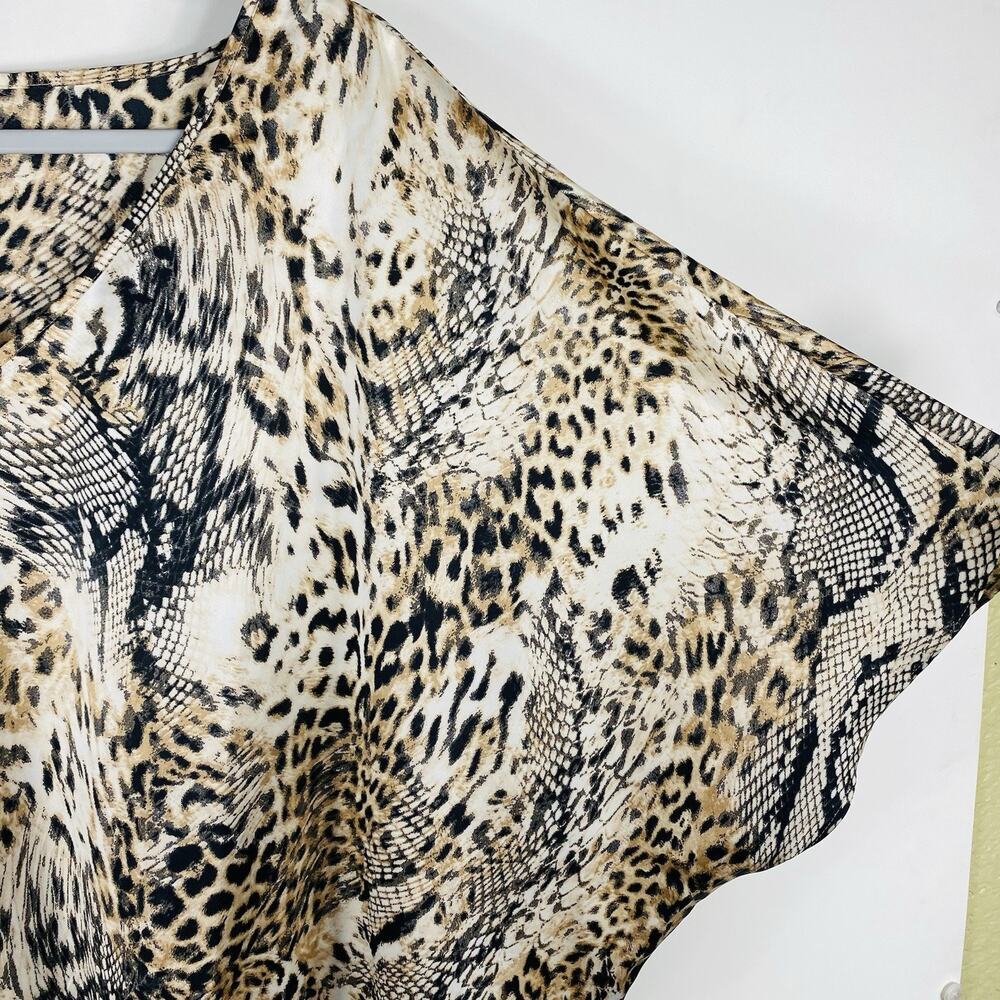Chico's Top Large 2 12 Snakeskin Print V-Neck Dolman Sleeve Pullover Blouse - Picture 3 of 6